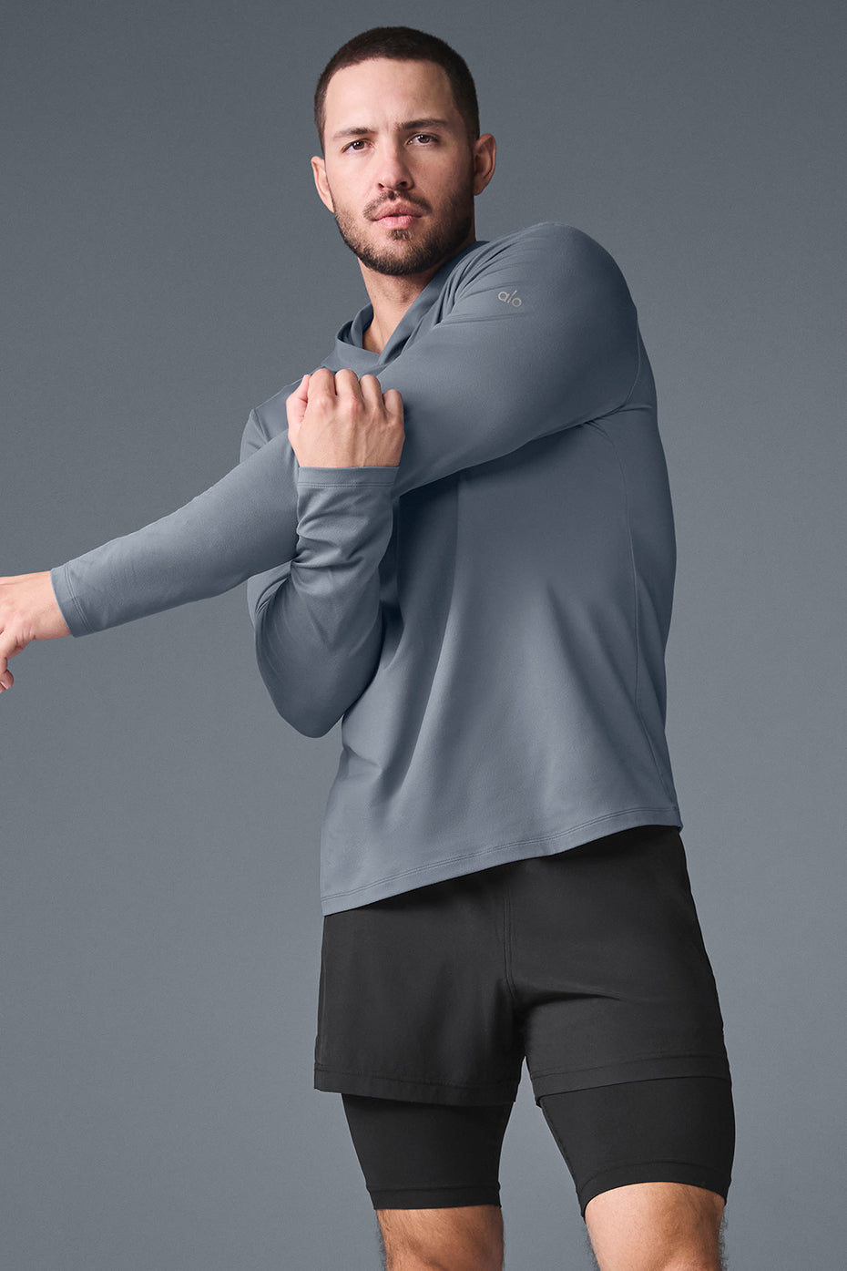 Conquer Reform Long Sleeve With Hood - Steel Grey