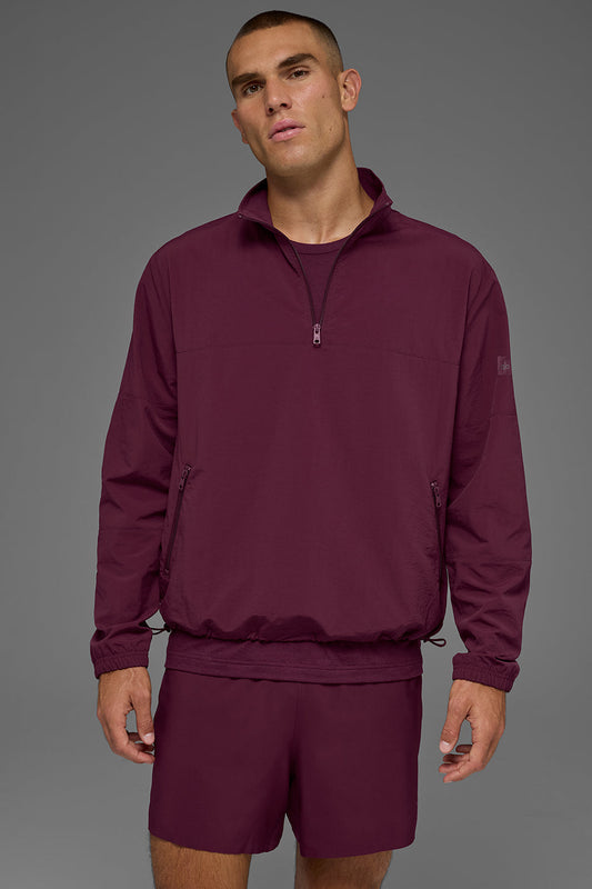 Light Weight Takeaway Track Pullover - Burgundy