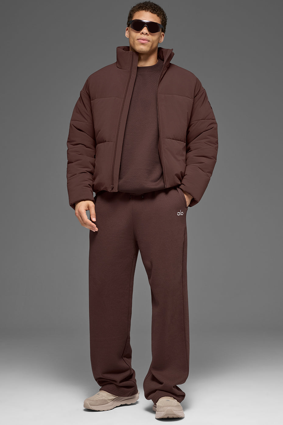 Stretch Woven Street Puffer - Brownstone