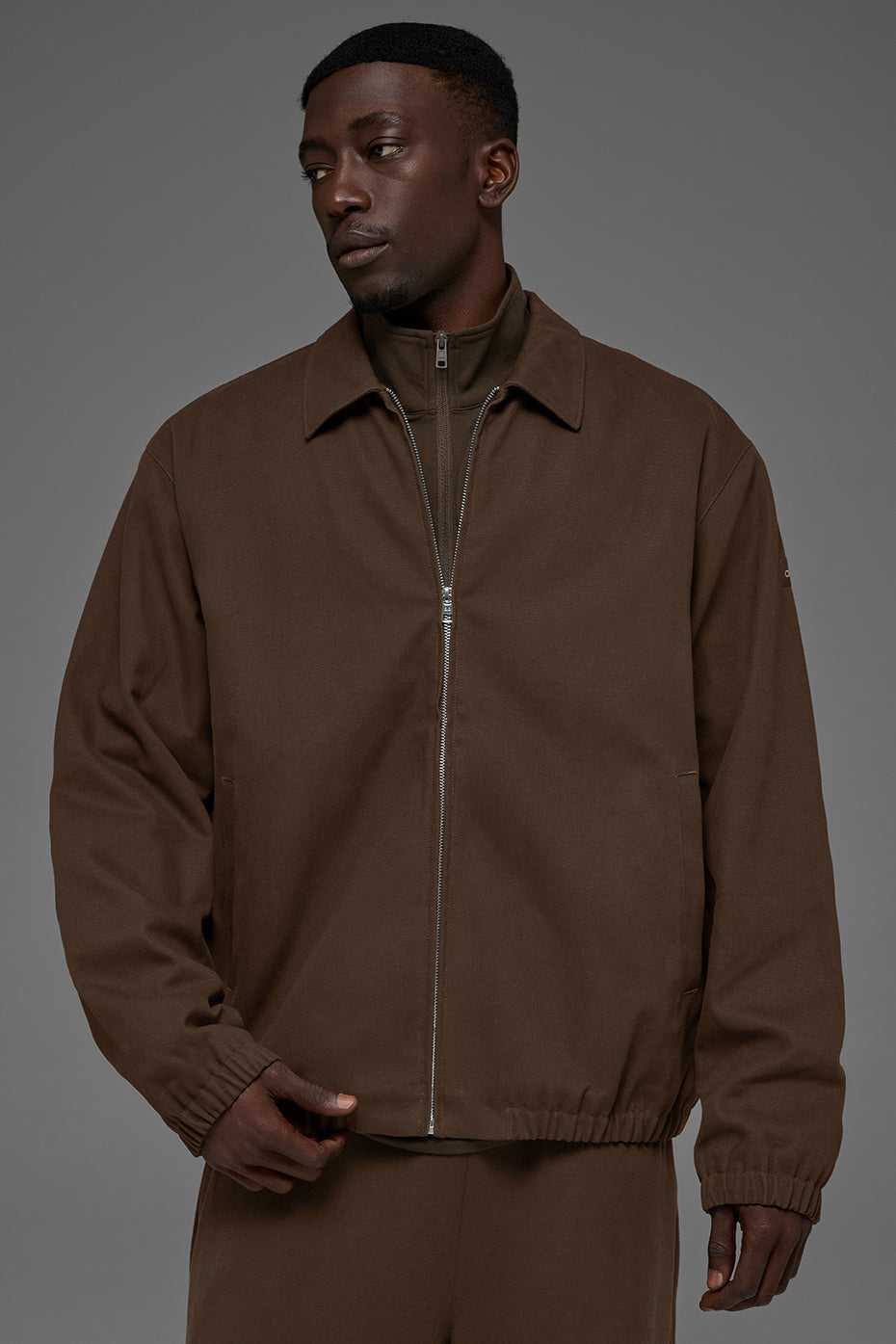Cotton Canvas Coaches Jacket - Espresso