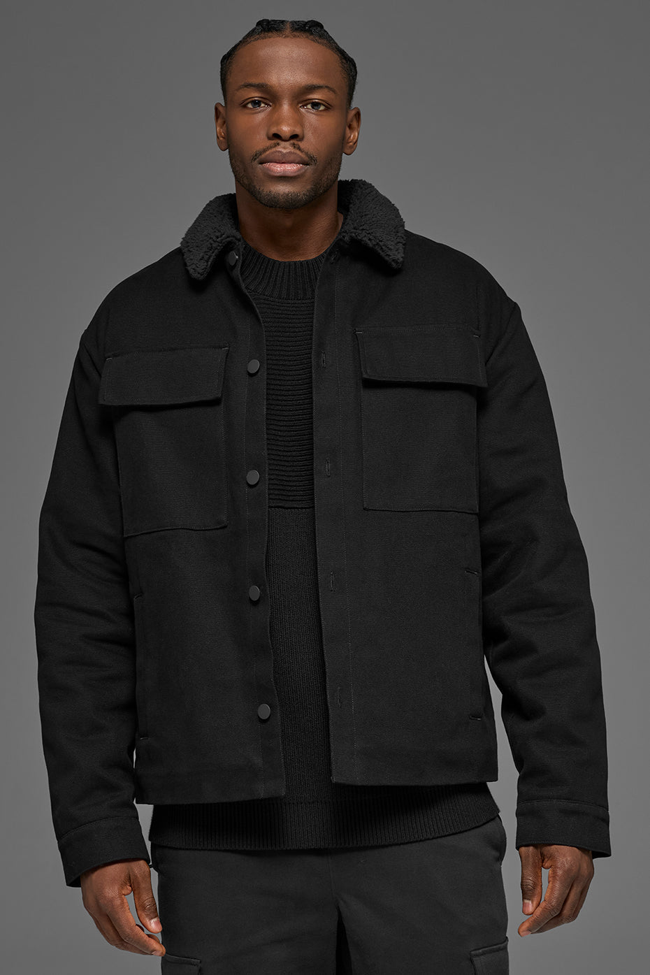 Canvas Utility Shacket - Black
