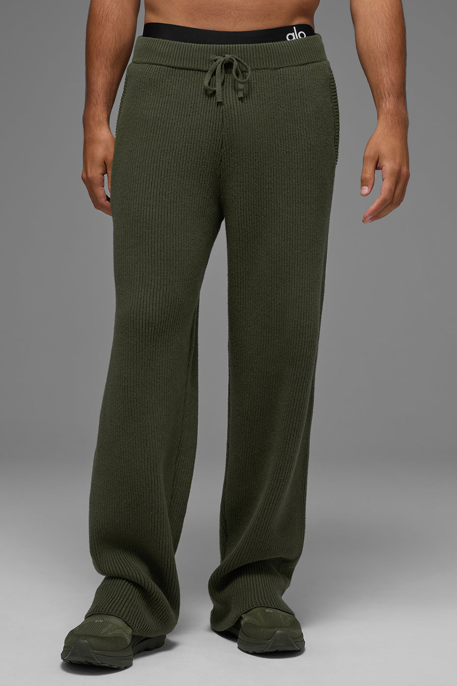 Domain Rib Knit Sweatpant - Green Olive