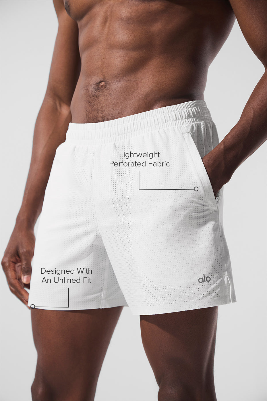 5" Traction Running Short - White