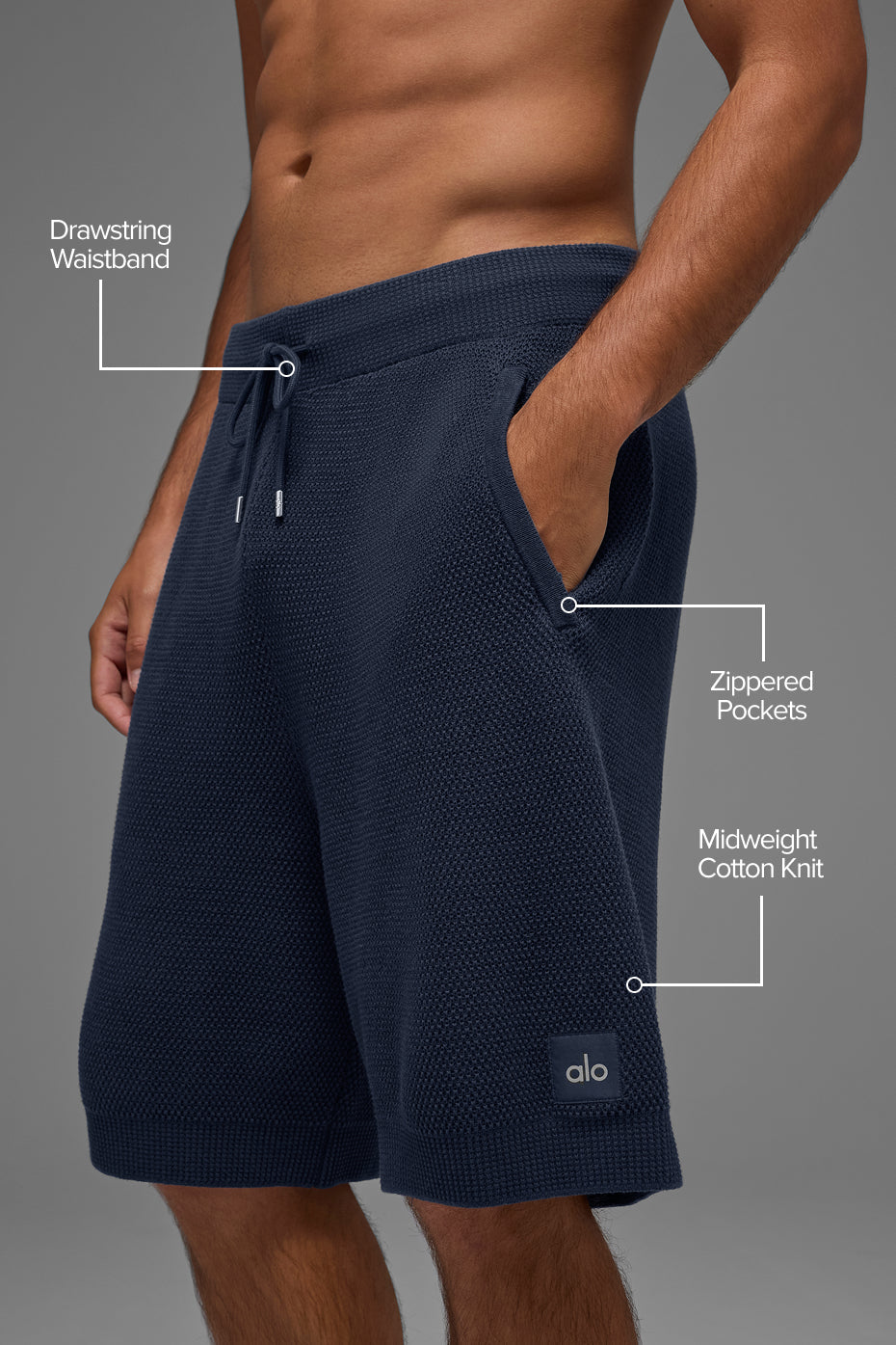 7" Sports Club Sweater Knit Short - Navy