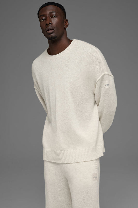Unisex Wool Cashmere New Class Crewneck Sweater - Bone Heather
