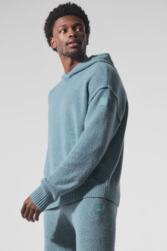Wool Cashmere New Class Hoodie - Celestial Blue Granite Heather