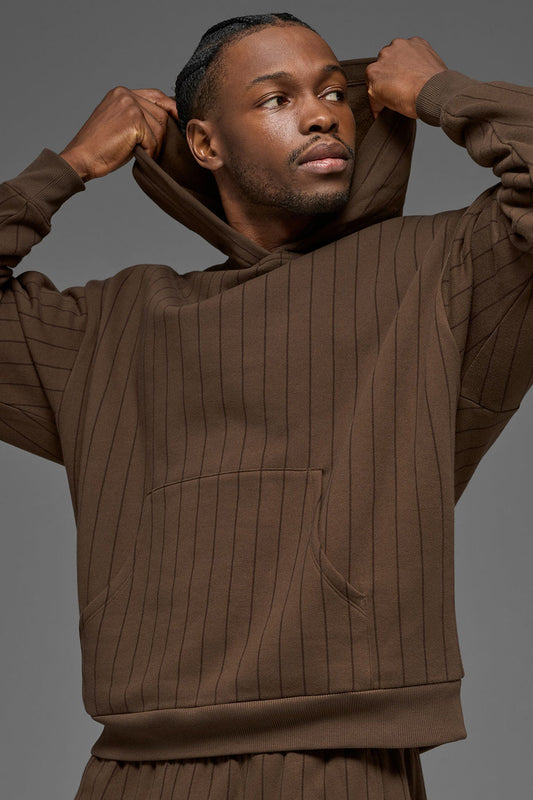 Pinstripe Hoodie - Espresso Pinstripe