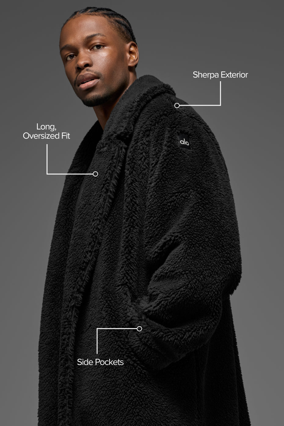 Oversized Sherpa Trench - Black