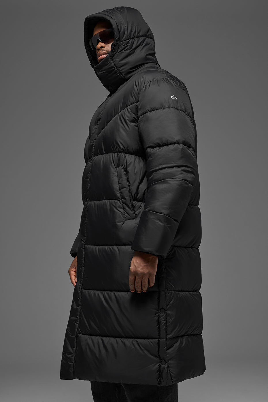 Gold Rush Puffer Trench - Black
